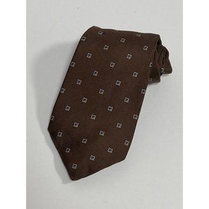 Vintage Christian Dior All Silk Brown and Blue Mens Neck Tie Italy